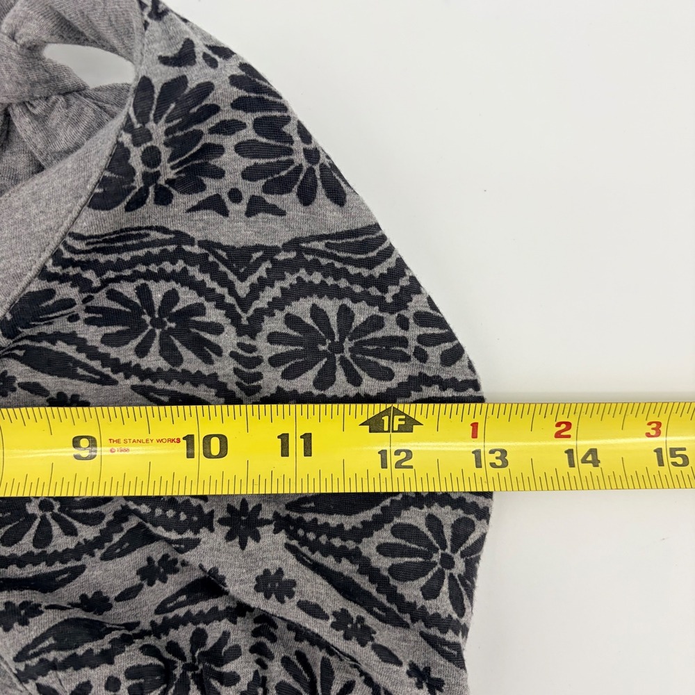 Athleta Floral Block Print Halter Dress Size M Gray Black Boho Summer Casual - Picture 5 of 7
